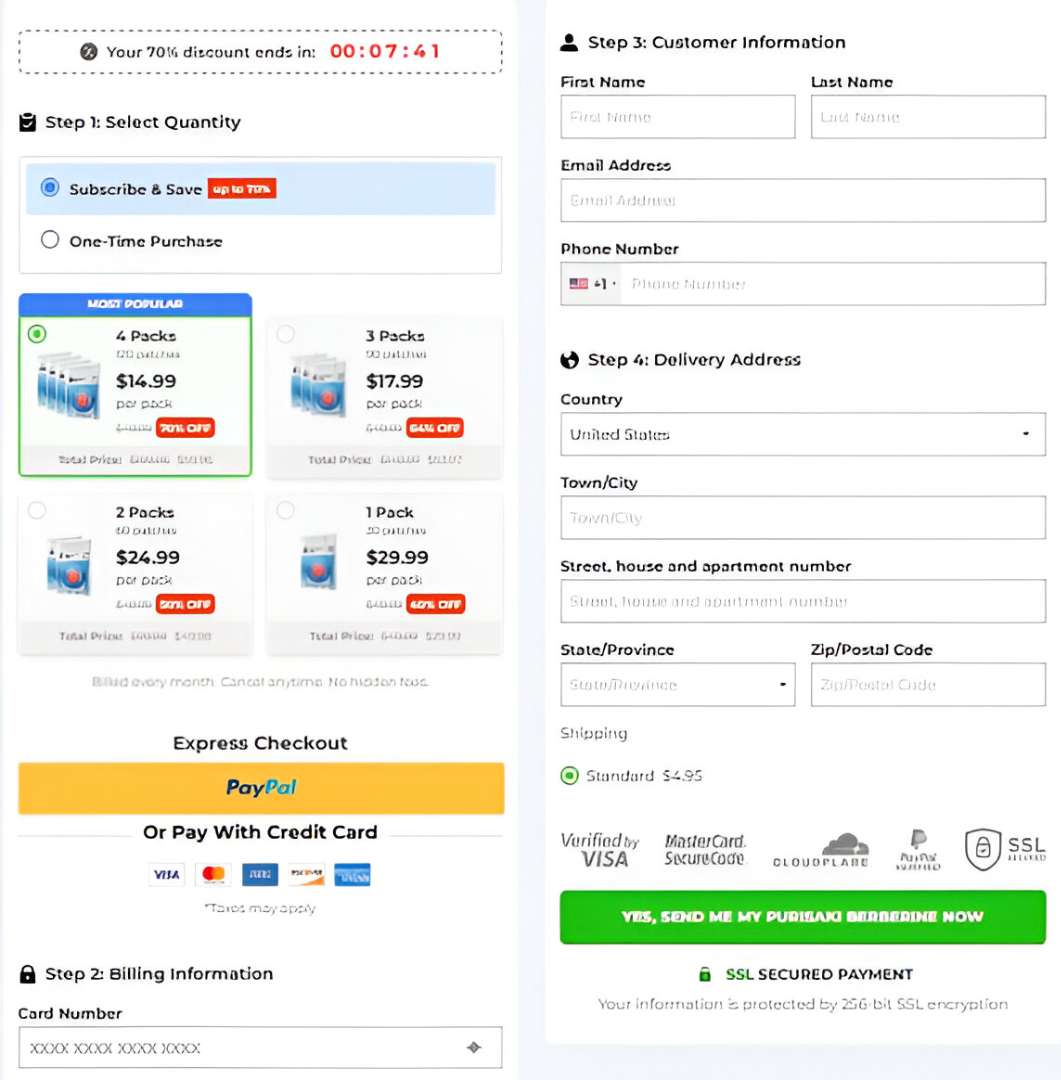 Purisaki Berberine Patches Order Page